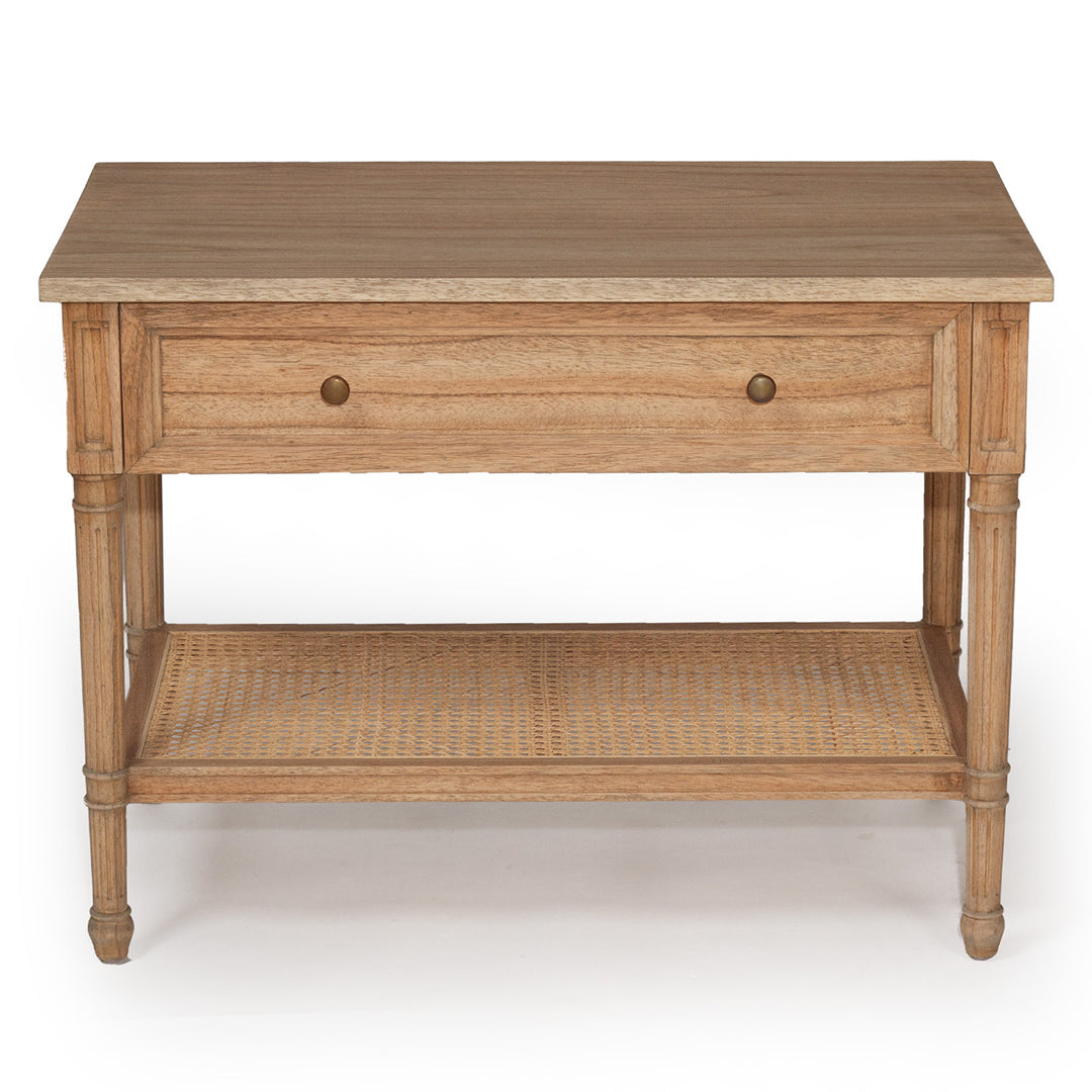 Hamilton Bedside Table - Weathered Oak - 91cm Wide - SEATONES
