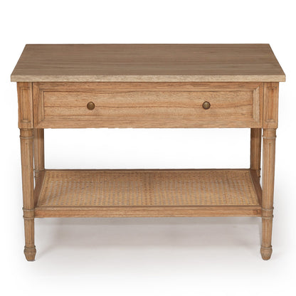 Hamilton Bedside Table - Weathered Oak - 91cm Wide - SEATONES