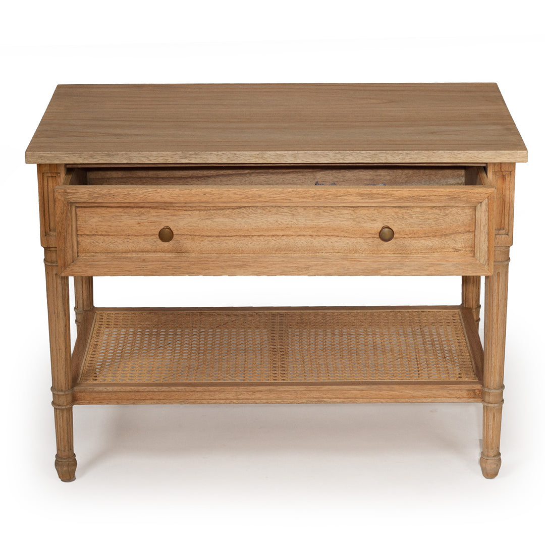 Hamilton Bedside Table - Weathered Oak - 91cm Wide - SEATONES
