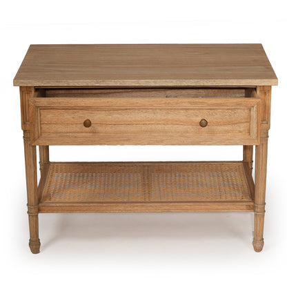 Hamilton Bedside Table - Weathered Oak - 91cm Wide - SEATONES