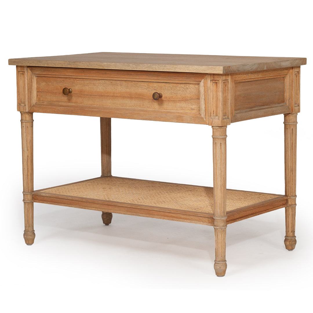 Hamilton Bedside Table - Weathered Oak - 91cm Wide - SEATONES