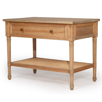 Hamilton Bedside Table - Weathered Oak - 91cm Wide - SEATONES