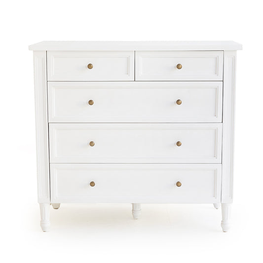 Hamilton Dresser - White with Five Drawers - SEATONES