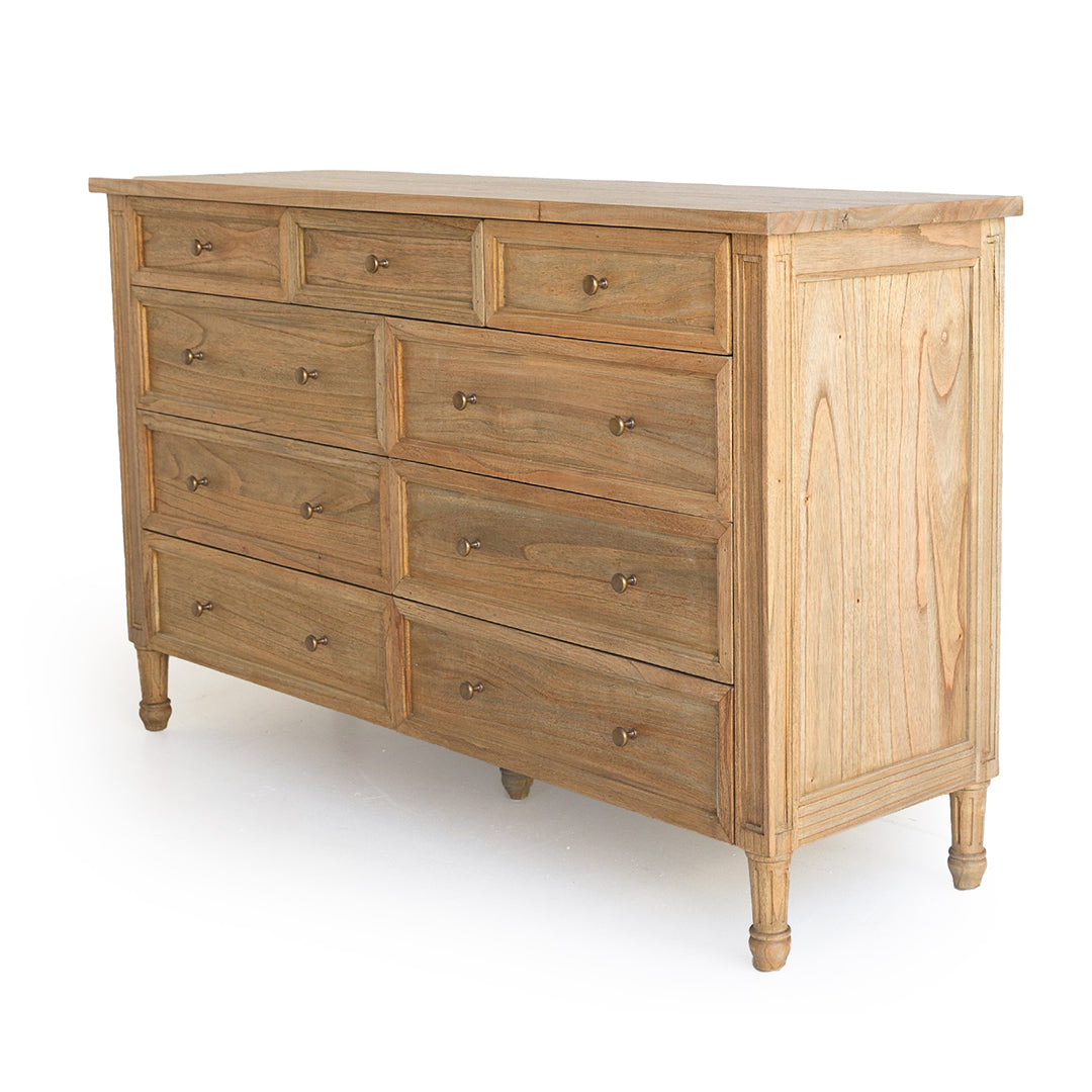 Hamilton Dresser - Weathered Oak with Nine Drawers - SEATONES