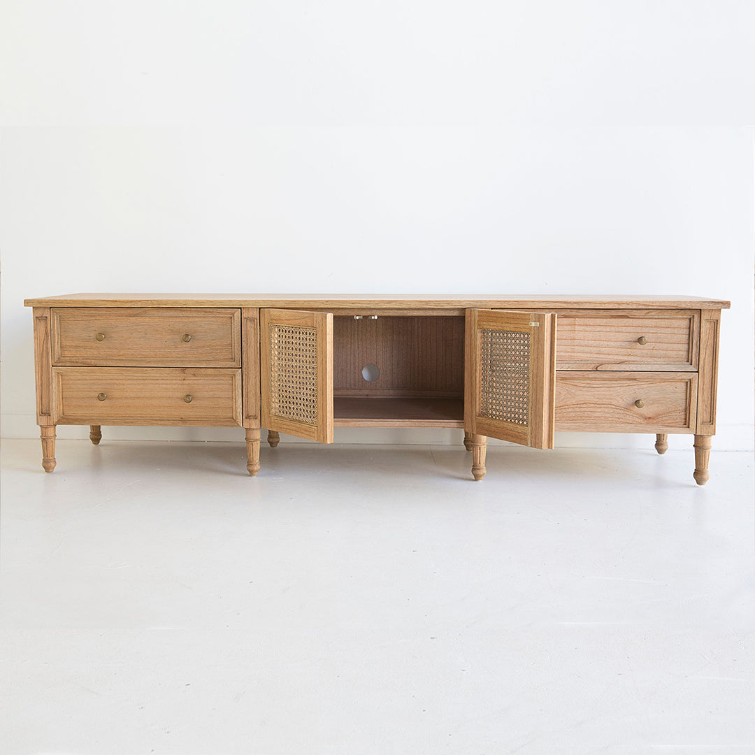 Hamilton Cane Entertainment Unit - Weathered Oak - SEATONES