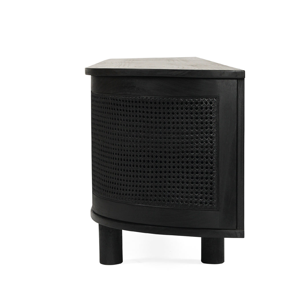 Iluka Entertainment Unit 6 Door Round End Black