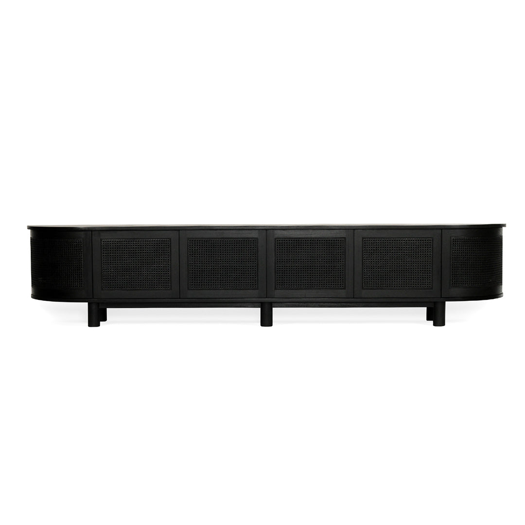 Iluka Entertainment Unit 6 Door Round End Black