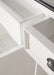 Close-up of the Halifax Contrast Buffet Console Table showing two open drawers, white painted drawer fronts and a dark timber top.