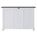 Rear view of the Halifax Contrast Buffet with 2 Baskets, showing the white panelled back and black timber top.