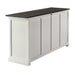 Back angled view of the Halifax Contrast Buffet showing white panelled rear and contrast black timber top.