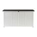 Back view of the Halifax Contrast Buffet showing white panelled rear and contrast black timber top.