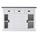 Front view of the Halifax Contrast Buffet with Sliding Doors, showing the sliding doors open to reveal side storage compartments.