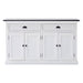 Front view of the Halifax Contrast Classic Buffet with two drawers, four cupboard doors and a black timber top.