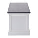 Side view of the Halifax Contrast Large Entertainment Unit showing the white panelled side and dark timber top.