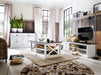 Styled living room showing the Halifax Contrast Large Entertainment Unit used as a TV unit with matching furniture.