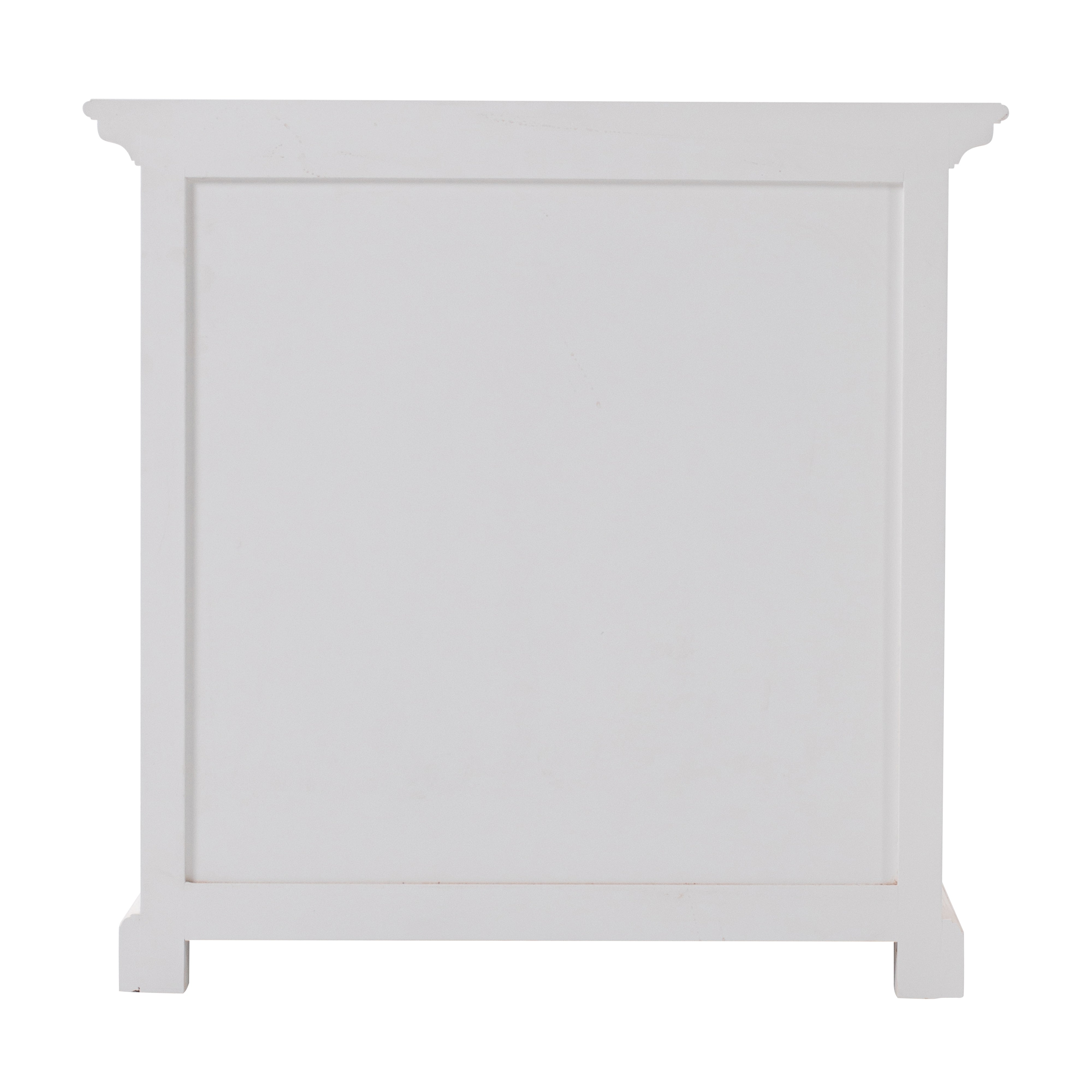 Back view of the Halifax Grand Bedside Drawer Unit showing the white painted panelled rear and simple base.