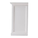 Side view of the Halifax Grand Bedside Table showing the white painted panelled side and simple plinth base.