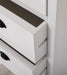 Close-up of an open drawer on the Halifax Grand Storage Unit with Drawers showing the white painted finish and drawer construction.