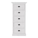 Front view of the Halifax Grand Storage Unit with Drawers featuring five stacked drawers with black cup handles.
