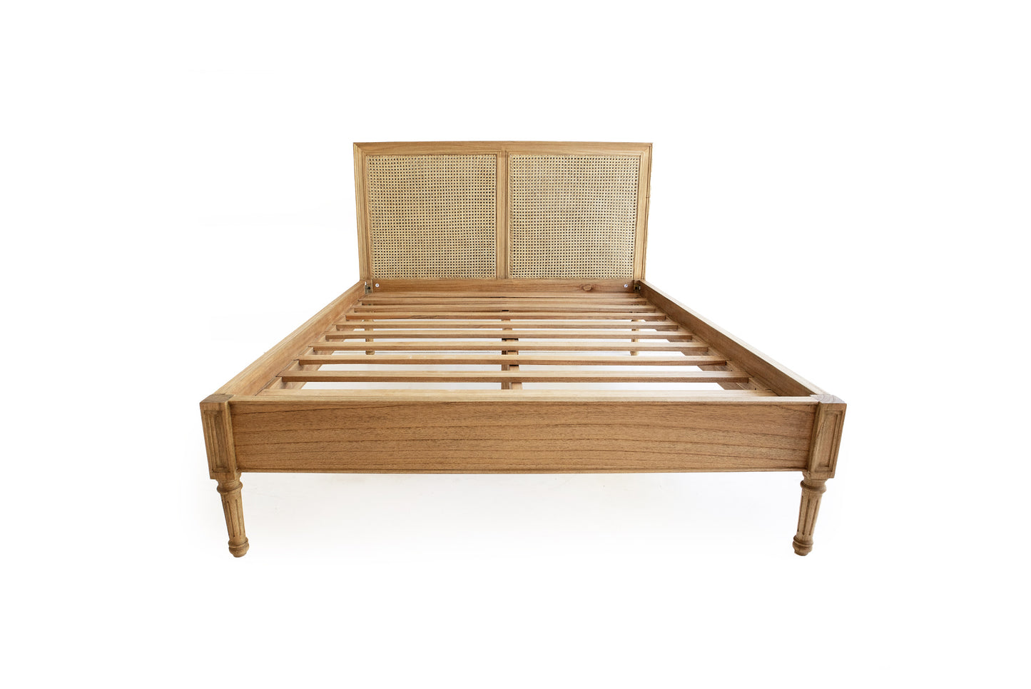 Hamilton Cane Bed – Weathered Oak - Double - Low End