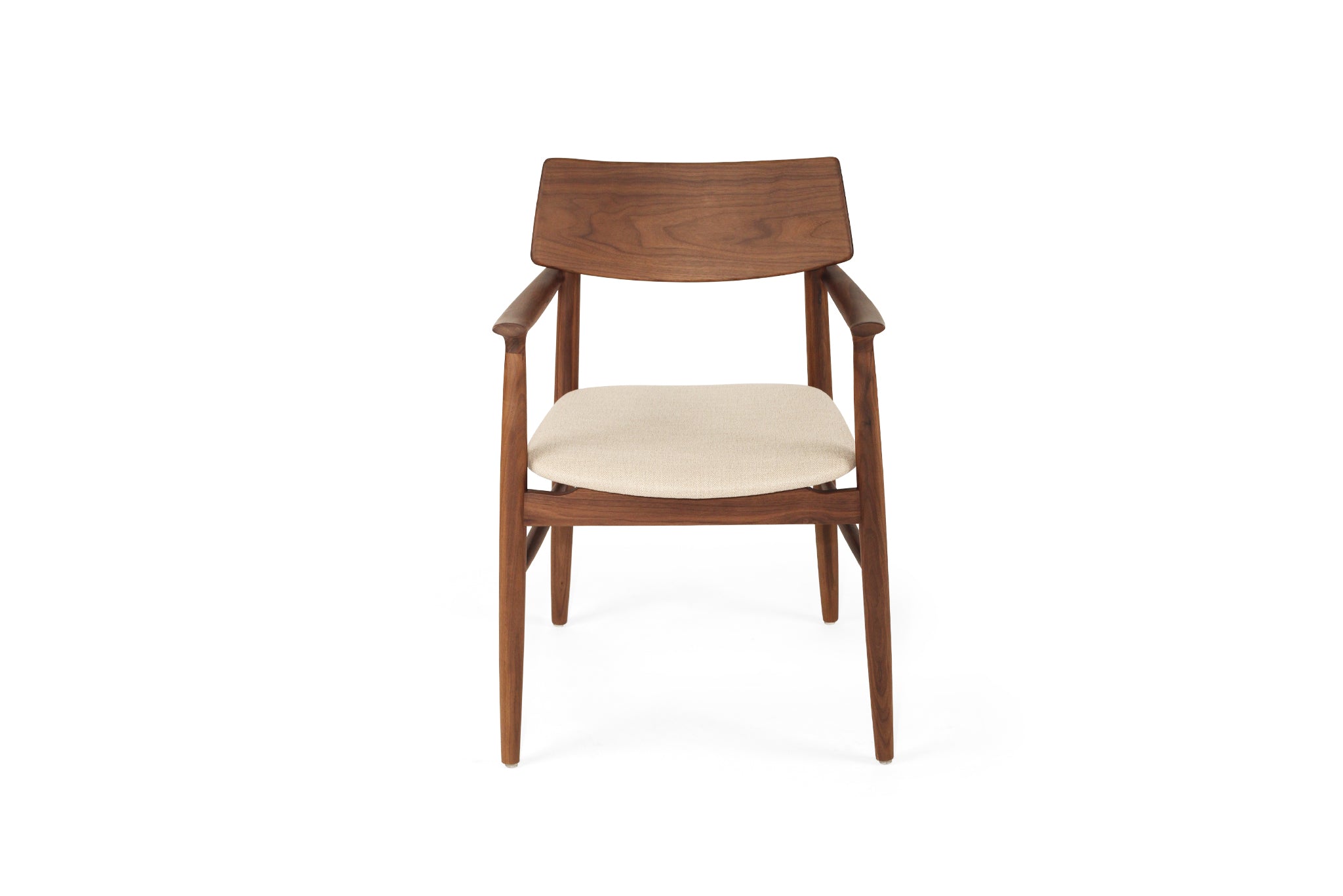 Harlow Armchair - Walnut - Linen Seat