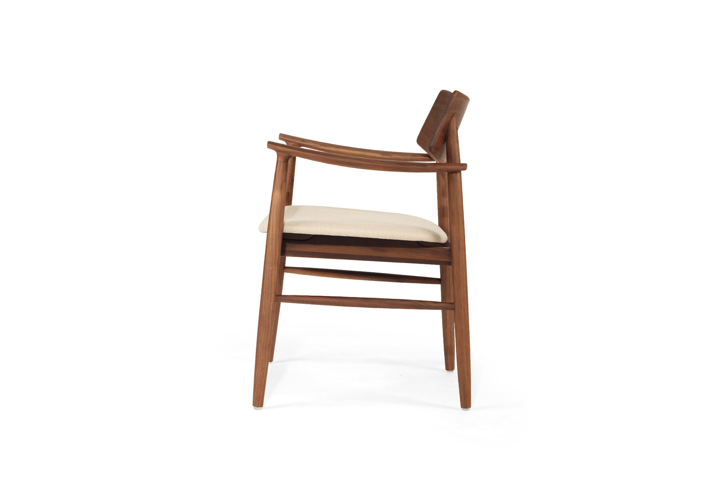 Harlow Armchair - Walnut - Linen Seat