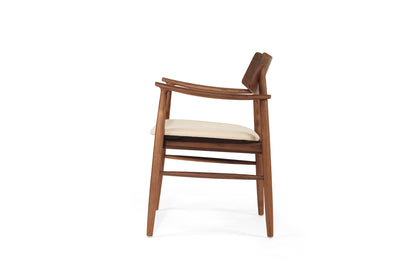 Harlow Armchair - Walnut - Linen Seat