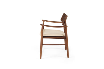 Harlow Armchair - Walnut - Linen Seat