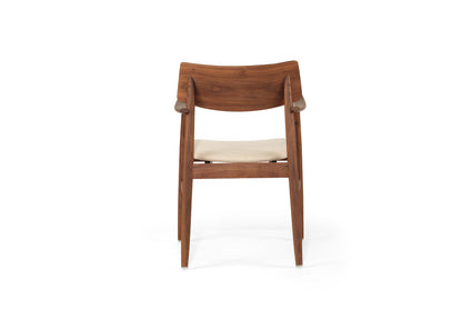 Harlow Armchair - Walnut - Linen Seat
