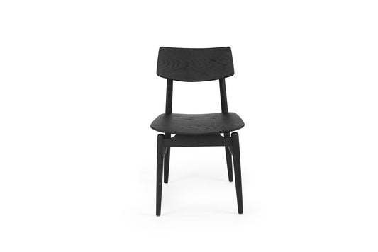 Harlow Dining Chair - Black with Timber Seat