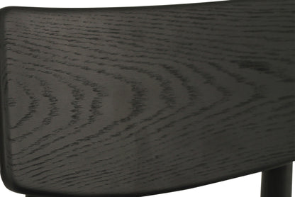 Harlow Dining Chair - Black with Timber Seat