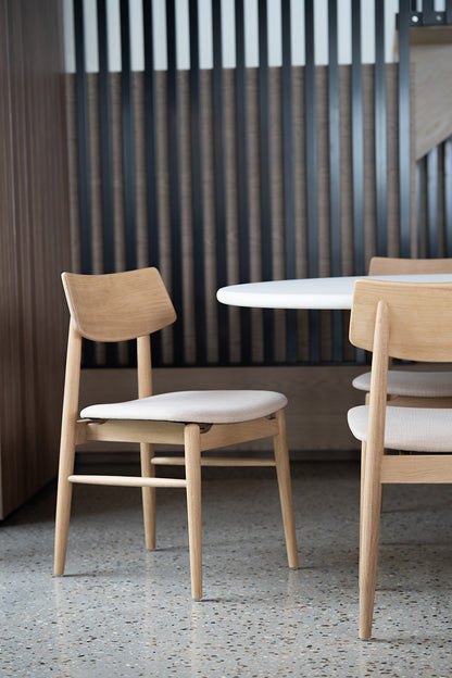 Harlow Dining Chair - Natural with Linen Seat