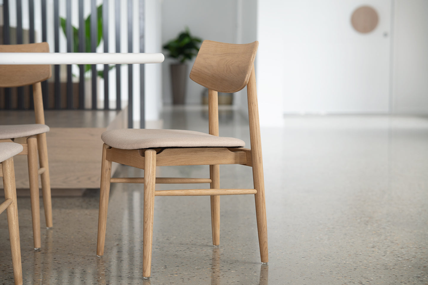 Harlow Dining Chair - Natural with Linen Seat