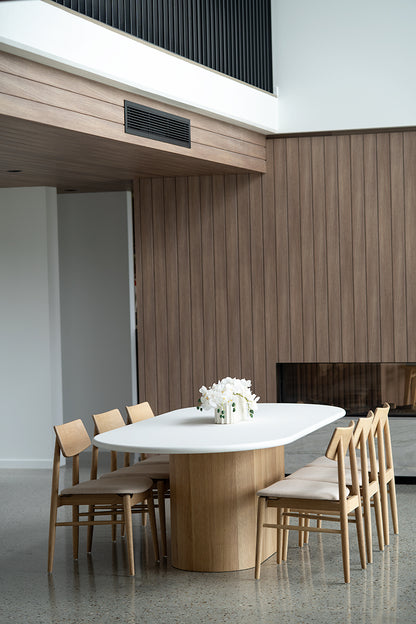 Harlow Dining Chair - Natural with Linen Seat