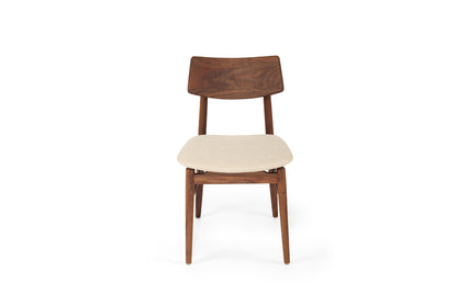 Harlow Dining Chair - Walnut with Linen Seat