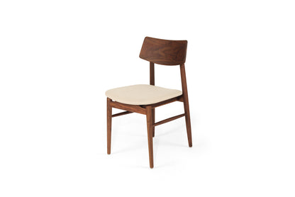 Harlow Dining Chair - Walnut with Linen Seat
