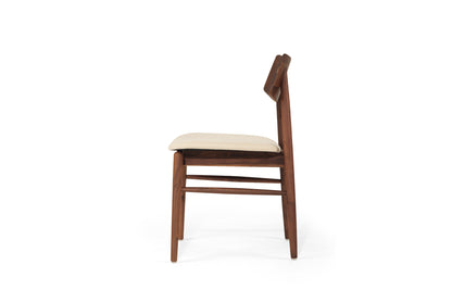 Harlow Dining Chair - Walnut with Linen Seat