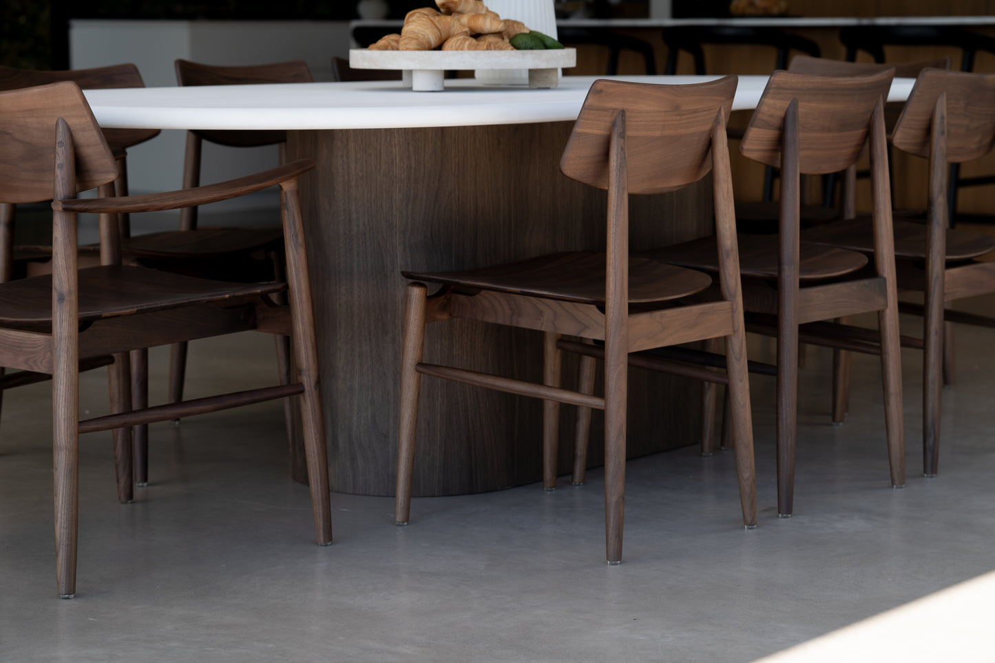 Harlow Dining Chair - Walnut with Timber Seat
