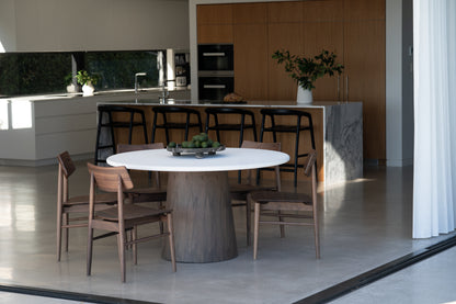 Harlow Dining Chair - Walnut with Timber Seat