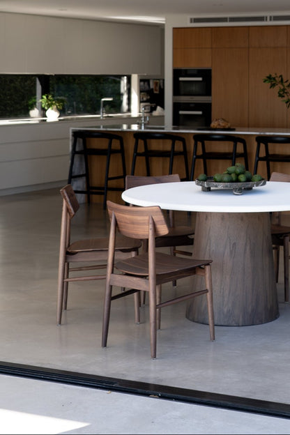 Harlow Dining Chair - Walnut with Timber Seat