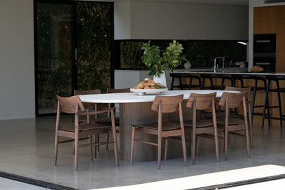 Harlow Dining Chair - Walnut with Timber Seat