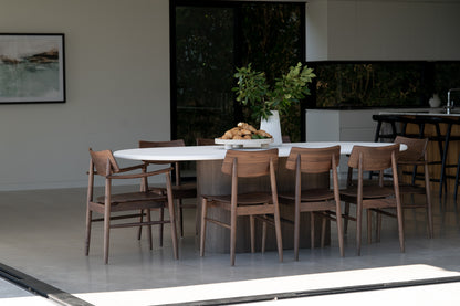 Harlow Dining Chair - Walnut with Timber Seat