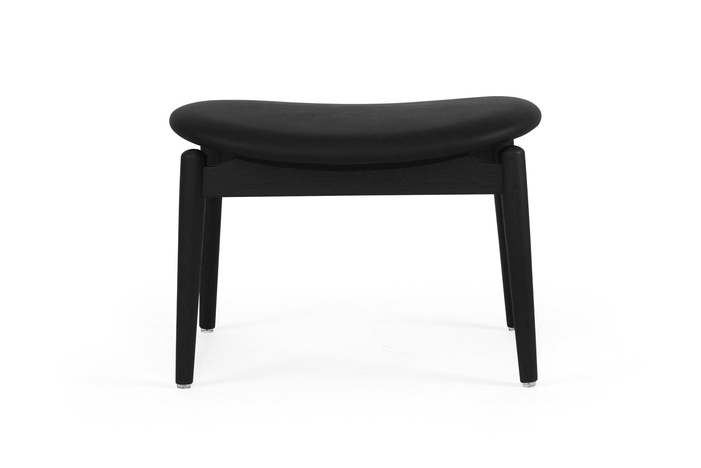 Harlow Foot Stool - Black with Leather