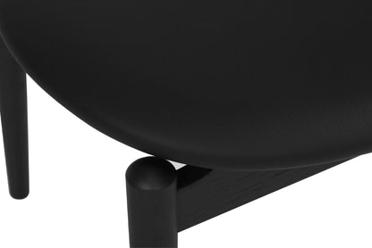 Harlow Foot Stool - Black with Leather