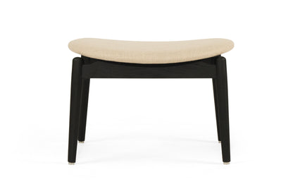 Harlow Foot Stool - Black with Linen