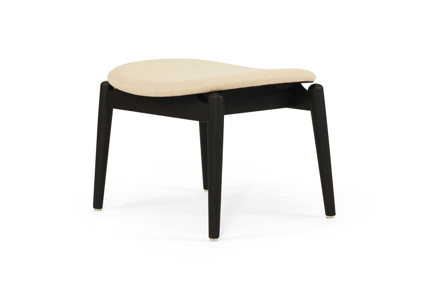 Harlow Foot Stool - Black with Linen