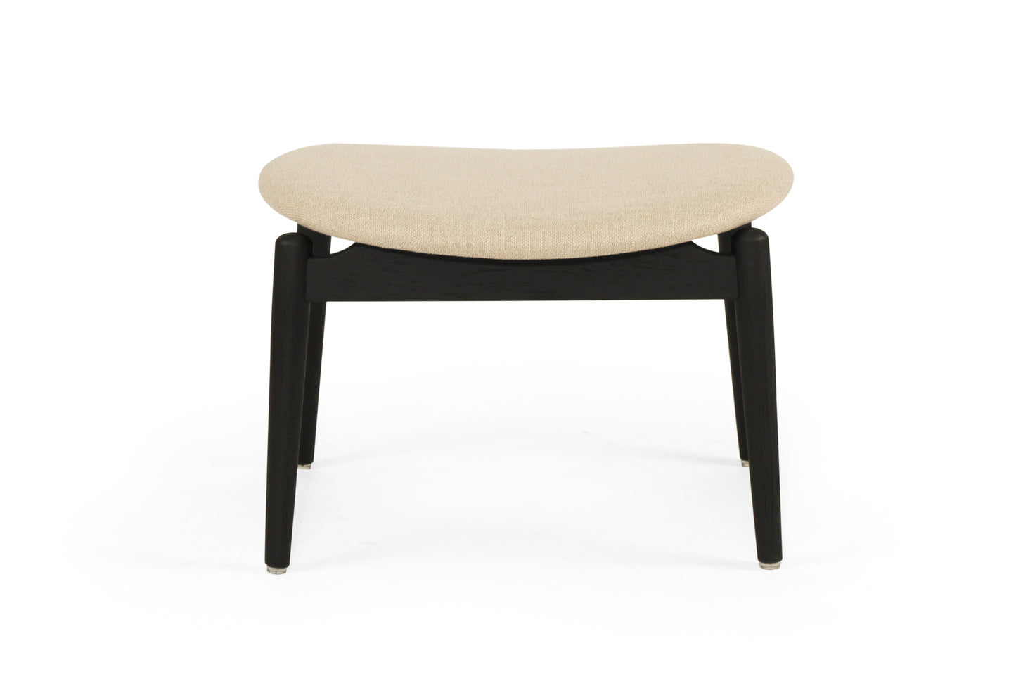 Harlow Foot Stool - Black with Linen