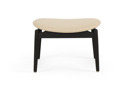 Harlow Foot Stool - Black with Linen