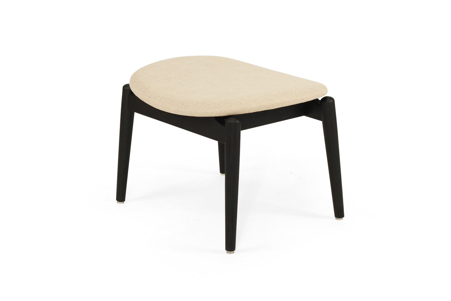 Harlow Foot Stool - Black with Linen