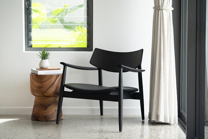 Harlow Occasional Chair - Black - Leather Seat